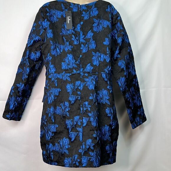 Lulu’s Blue and Black brocade event dress size XL NWT - Picture 6 of 13
